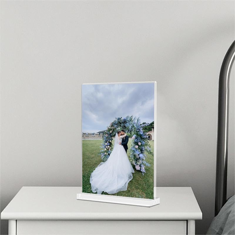 KOOLDE Acrylic Sign Holder 8.5x11 Inches 6 Pack T Shape Desktop Display Stand Vertical Double Sided Clear Table Menu Flyer Holder for Restaurants, Office, Shop, Wedding - Image 5